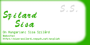 szilard sisa business card